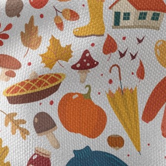 Autumn Pumpkin Pie Maple Leave Waterproof Canvas