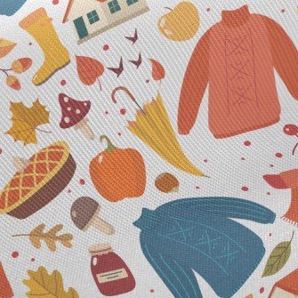 Autumn Pumpkin Pie Maple Leave Twill