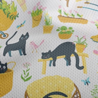 Kittens Playing In The Garden Athletic Mesh Flat Back