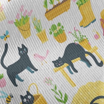 Kittens Playing In The Garden Standard Corduroy