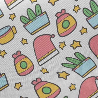 Cartoon Santa Hat Cocoa Twill