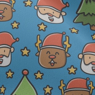 Comic Santa Elk Chiffon