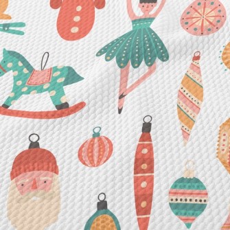 Classic Colorful Christmas Tre Birdseye Piqué