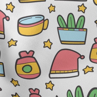 Cartoon Santa Hat Cocoa Stretch Ponte