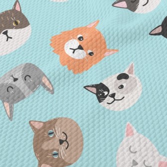 Big Face Cat Head Family Birdseye Piqué