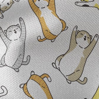 Lazy Tumbling Kitten Waterproof Canvas