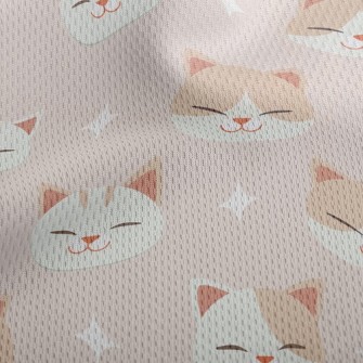 Smiling Cat With Crooked Eyes Athletic Mesh Flat Back