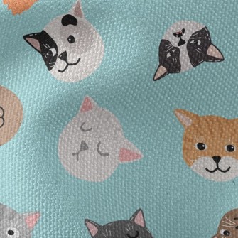 Big Face Cat Head Family Waterproof Canvas