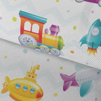 Cartoon Train Rocket Submarine Waterproof Oxford