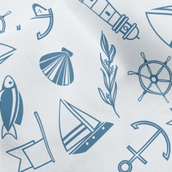 Lighthouse Sailing Ship Marine Micro Fleece