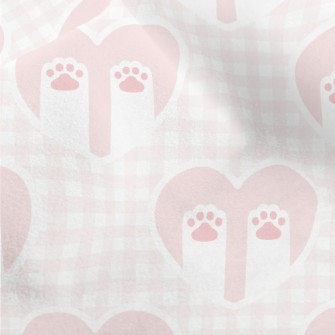 Love Plaid Cat Paw Micro Fleece