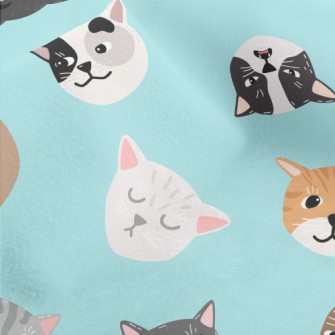 Big Face Cat Head Family Micro Fleece