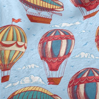 Hot Air Balloon And Flying Boa Minky