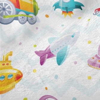 Cartoon Train Rocket Submarine Minky