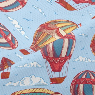 Hot Air Balloon And Flying Boa Piqué