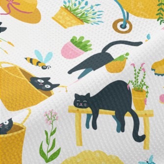 Kittens Playing In The Garden Piqué