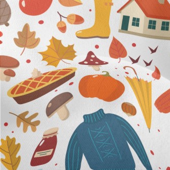 Autumn Pumpkin Pie Maple Leave Lightweight Performance Linen