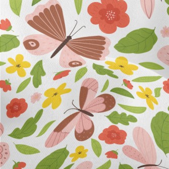 Country Garden Butterfly Lightweight Performance Linen