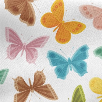 Delicate Flowers And Butterfli Jersey Backed Fleece