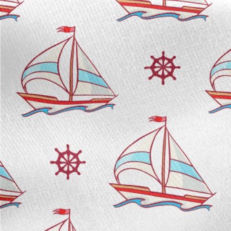 Handsome Sailboat Rudder Jersey Backed Fleece