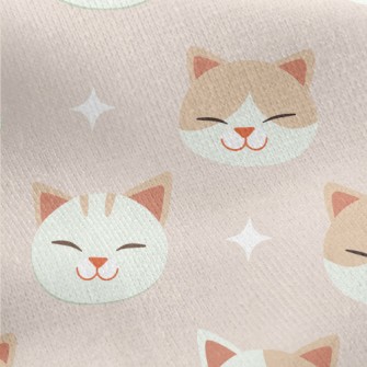 Smiling Cat With Crooked Eyes Jersey Backed Fleece