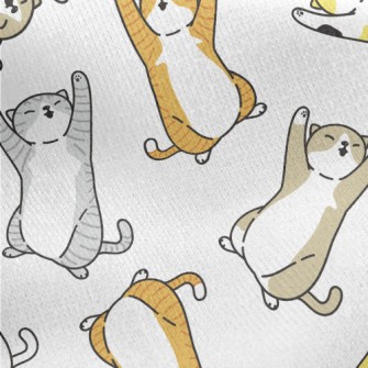 Lazy Tumbling Kitten Jersey Backed Fleece