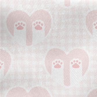 Love Plaid Cat Paw Jersey Backed Fleece