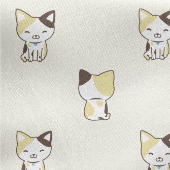 Well Behaved Mini Cat Jersey Backed Fleece