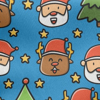 Comic Santa Elk Jersey Backed Fleece