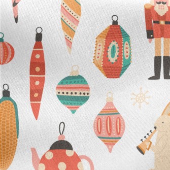 Classic Colorful Christmas Tre Jersey Backed Fleece