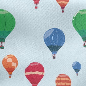 Soaring Hot Air Balloon Jersey Backed Fleece