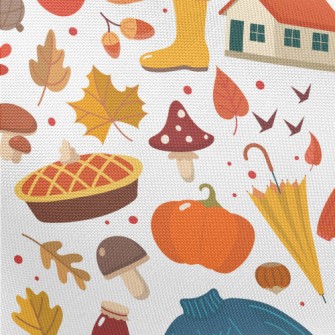 Autumn Pumpkin Pie Maple Leave Pongee