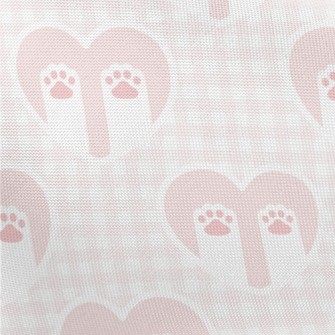 Love Plaid Cat Paw Pongee