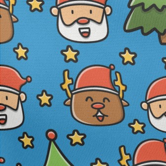Comic Santa Elk Pongee