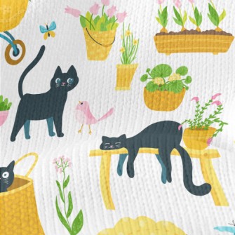Kittens Playing In The Garden Stretch Jersey