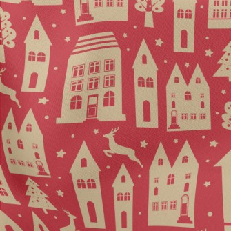 Small And Cozy Christmas House Lightweight Cotton Poplin