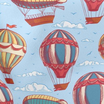 Hot Air Balloon And Flying Boa Lightweight Cotton Poplin