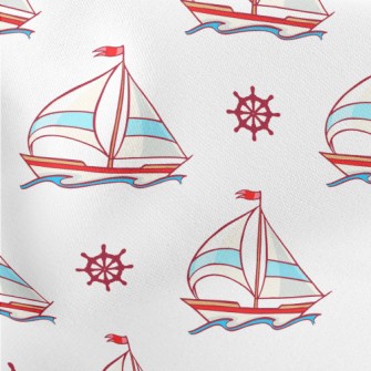 Handsome Sailboat Rudder Lightweight Cotton Poplin
