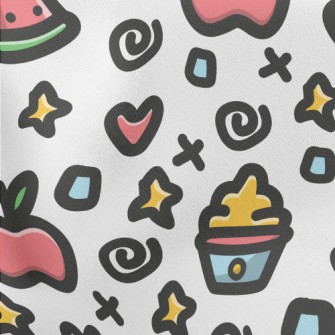 Apple Watermelon Ice Cream Lightweight Cotton Poplin