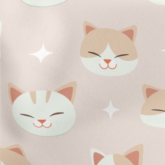 Smiling Cat With Crooked Eyes Lightweight Cotton Poplin