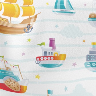 Sailing Ship Cruise Ship Lightweight Cotton Poplin