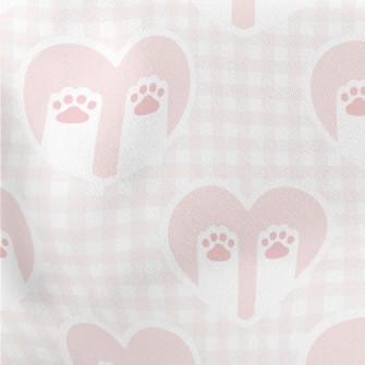 Love Plaid Cat Paw Lightweight Cotton Poplin