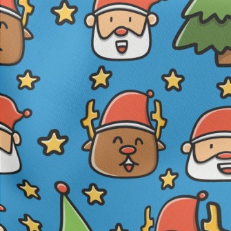 Comic Santa Elk Lightweight Cotton Poplin