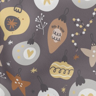 Christmas Light Bulb Hanging D Lightweight Cotton Poplin