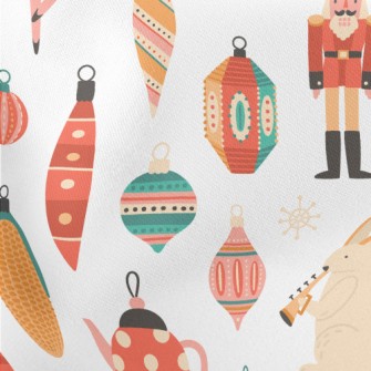 Classic Colorful Christmas Tre Lightweight Cotton Poplin