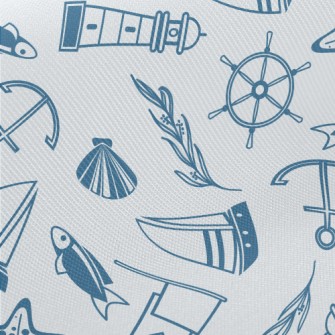 Lighthouse Sailing Ship Marine Midweight Cotton Poplin