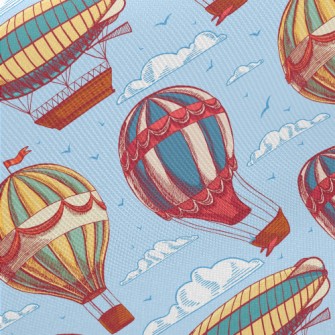 Hot Air Balloon And Flying Boa Midweight Cotton Poplin