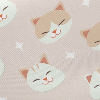 Smiling Cat With Crooked Eyes Midweight Cotton Poplin