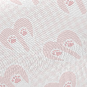 Love Plaid Cat Paw Midweight Cotton Poplin