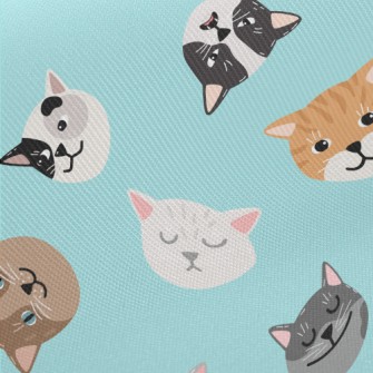Big Face Cat Head Family Midweight Cotton Poplin
